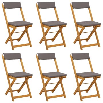 Vidaxl Zunanje bistro stolice 6 pcs Temno siva 40 x 53 x 80 cm