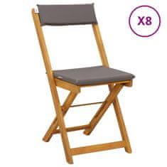 Vidaxl Zunanje bistro stolice 8 szt. Temno siva 40 x 53 x 80 cm