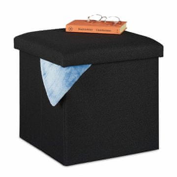 Northix Klop za shranjevanje, oblazinjen sedež, prostor za shranjevanje, oblazinjenje iz poliestra v obliki lanu