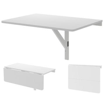 Northix Stenska zložljiva miza 80x60 cm les MDF bela