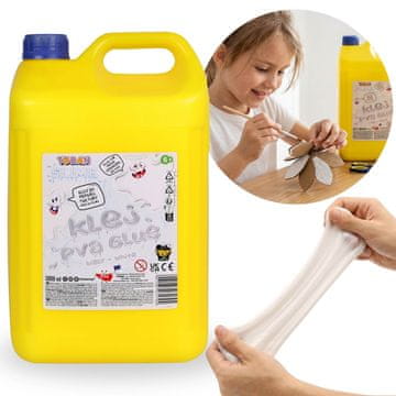 Tuban TUBAN Belo lepilo za SLIME, lepilo za papir na vodni osnovi in PVA, varno za otroke, veliko 5l