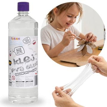 Tuban TUBAN Brezbarvno lepilo za SLIME, lepilo za papir na vodni osnovi in PVA, varno za otroke 1L