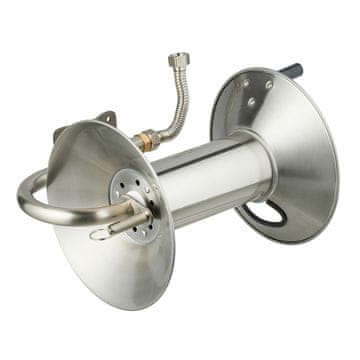 Northix Stenski kolut za vrtno cev nerjaveče jeklo z ročico