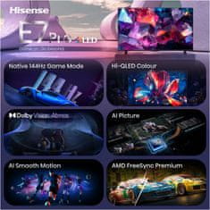 Hisense 43E7S Pro televizor, Hi-QLED, Smart TV, 4K, 144 Hz