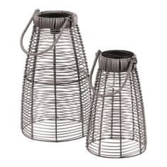 Autronic Svetilka umetni ratan, stožčast, LED osvetlitev, siva, cena za komplet 2 kosov (PLA104)