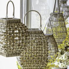 Autronic Svetilka umetni ratan, kvadraten, LED osvetlitev, velikost L, svetlo rjava (PLA100-L)