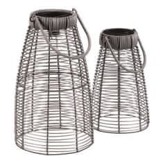 Autronic Svetilka umetni ratan, stožčast, LED osvetlitev, siva, cena za komplet 2 kosov (PLA104)