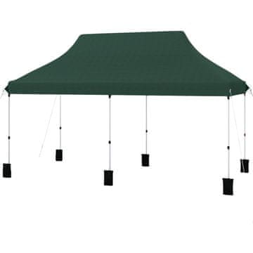 Northix Pop-up šotor z baldahinom 300x600 cm, nastavljiva višina, zelen