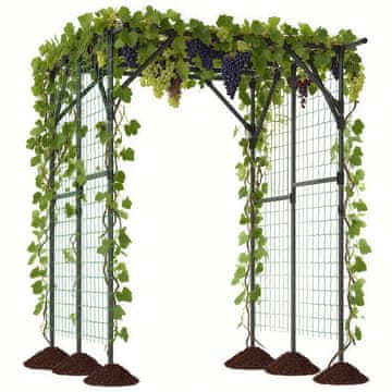 Northix Kovinski vrtni lok 200x150x197 cm rešetka za vzpenjavke