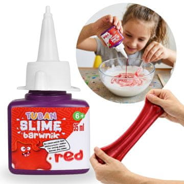Tuban TUBAN Rdeče barvilo za barvanje plastičnih mas, tekoče barvilo za SLIME 35 ml 6+
