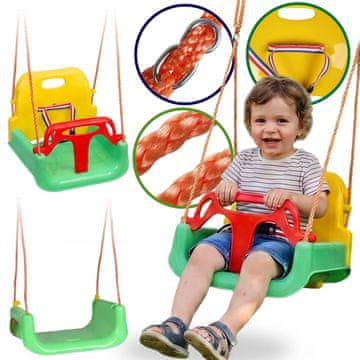 GARDEN LINE 2v1 Varna otroška gugalnica v obliki vedra, vrtna gugalnica z naslonjalom, za domačo uporabo do 45 kg
