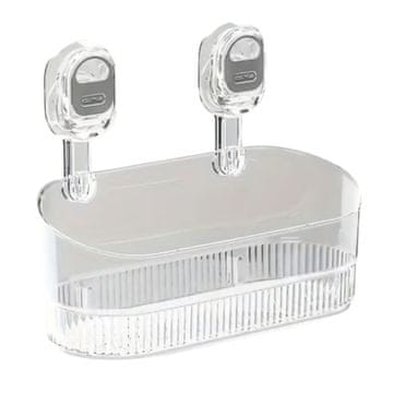 HOME & MARKER® Polica za prho z vakuumskimi priseski, brez vrtanja, močna nosilnost, vodoodporna | LUXSHELF