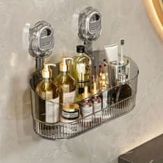 HOME & MARKER® Polica za prho z vakuumskimi priseski, brez vrtanja, močna nosilnost, vodoodporna | LUXSHELF