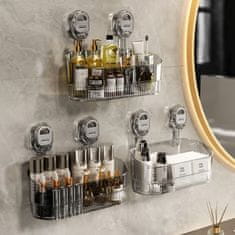 HOME & MARKER® Polica za prho z vakuumskimi priseski, brez vrtanja, močna nosilnost, vodoodporna | LUXSHELF