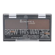Rimmel Brow This Way paletka za obrvi 2,4 g odtenek 002 Medium Brown za ženske