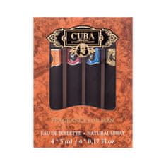 Cuba Set Miniatures darilni set toaletna voda Gold 5 ml + toaletna voda Blue 5 ml + toaletna voda Orange 5 ml + toaletna voda Red 5 ml za moške