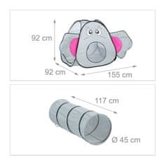 Northix Dvigljivi igralni šotor Elephant s tunelom za plazenje