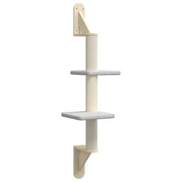 Vidaxl Stensko mačje drevo s praskalnikom svetlo sivo 108 cm