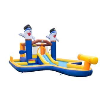 Northix 7-v-1 vodni tobogan park z napihljivo hišico in brizgalnim bazenom