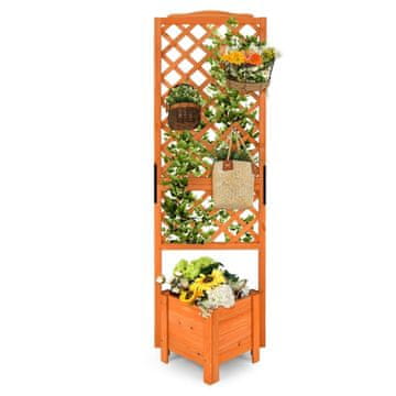 Northix Vrtna greda z rešetko 180 cm lesena dvignjena sadilna škatla