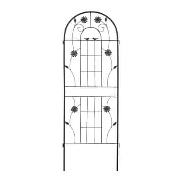 Northix Kovinska vrtna rešetka 150 cm črna 2 kos dekorativna