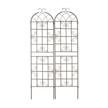 Northix Kovinska vrtna rešetka 220 cm rjava 2 kos opora