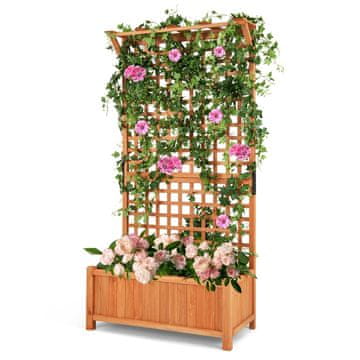 Northix Leseno korito za rastline z rešetko 90x44,5x183,5 cm drenaža