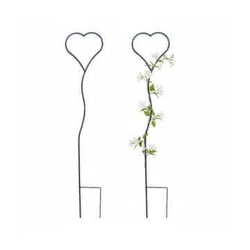 Northix Vrtna kovinska rešetka v obliki srca 91 cm set 2 kos črna kovina