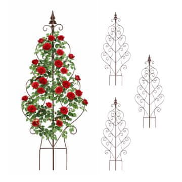 Northix Kovinska vrtna opora za vrtnice z srci 150 cm kompaktna kovina