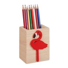 Northix Leseno držalo za pisala flamingo dekor organizator miza
