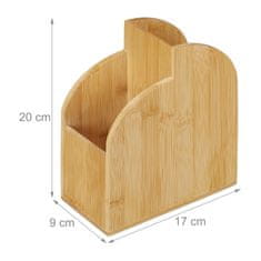 Northix Bambusovo držalo za pisala 15x10x10 cm 2 predelka