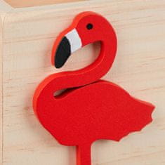 Northix Leseno držalo za pisala flamingo dekor organizator miza