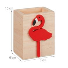 Northix Leseno držalo za pisala flamingo dekor organizator miza