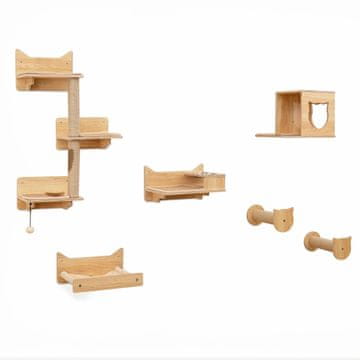 Northix Mačji set za plezanje po steni z visečo mrežo, praskalniki, hišo in hranilno postajo