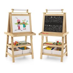 Northio 3 v 1 otroška dvostranska tabla, tabla in risalni papir, naravni papir