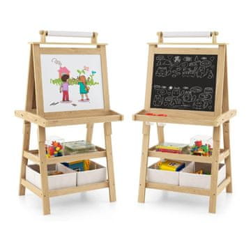 Northio 3 v 1 otroška dvostranska tabla, tabla in risalni papir, naravni papir