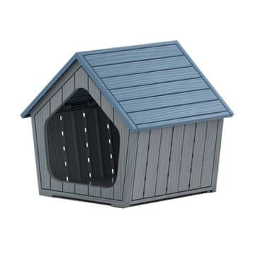Northix Vodoodporna plastična mačja hišica z prezračevanjem poševno streho 59,5 x 57 x 58 cm