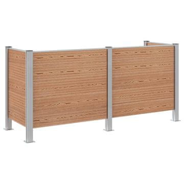 Vidaxl Ograja za koš za smeti Rjava 237 x 85 x 115 cm Aluminij in WPC