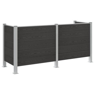 Vidaxl Ograja za koš za smeti Siva 237 x 85 x 115 cm Aluminij in WPC