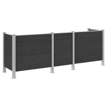 Vidaxl Ograja za koš za smeti Siva 315 x 85 x 115 cm Aluminij in WPC