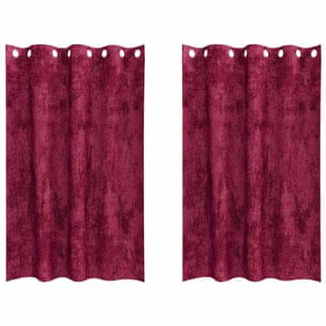 Vidaxl Velvete zavese 2 szt. Vinorodna rdeča 175 x 140 cm Žamet