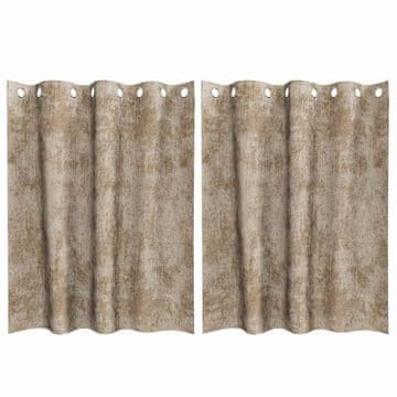 Vidaxl Velvete zavese z zavesami 2 szt. Šampanjec 140 x 140 cm Žamet