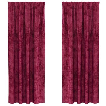 Vidaxl Velvete zavese 2 szt. Vinorodna rdeča 260 x 140 cm Žamet
