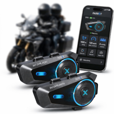 Farrot Rider D10 motoristični interkom Mesh Bluetooth 5.4, 4 uporabniki, 1.6 km, IPX7 - 2 kosa