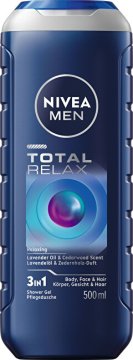 Nivea Sprostitveni gel za tuširanje za moške Total Relax (gel za tuširanje telesa, obraza in las) 500 ml