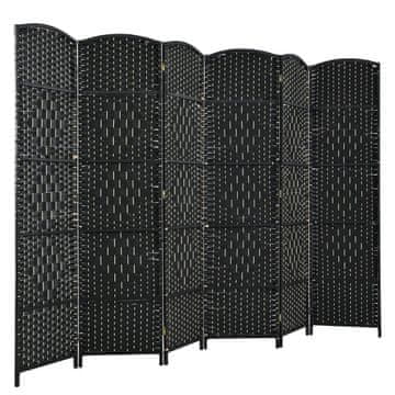 Northix 6-delna sobna pregrada 270x180 cm črna les papir