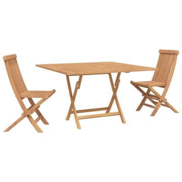 Vidaxl Vrtnik Bistro Set 3 szt. Rjava Masivno teakovo les
