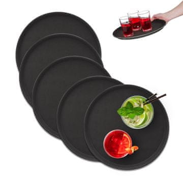 Northix Set 5 okroglih servirnih pladnjev Ø35 cm nedrseči