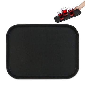 Northix Servirni pladenj 41x30 cm nedrseča površina črn