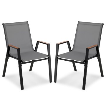 Northix Zložljivi vrtni stoli Teslin tkanina kovinski okvir nosilnost 180 kg